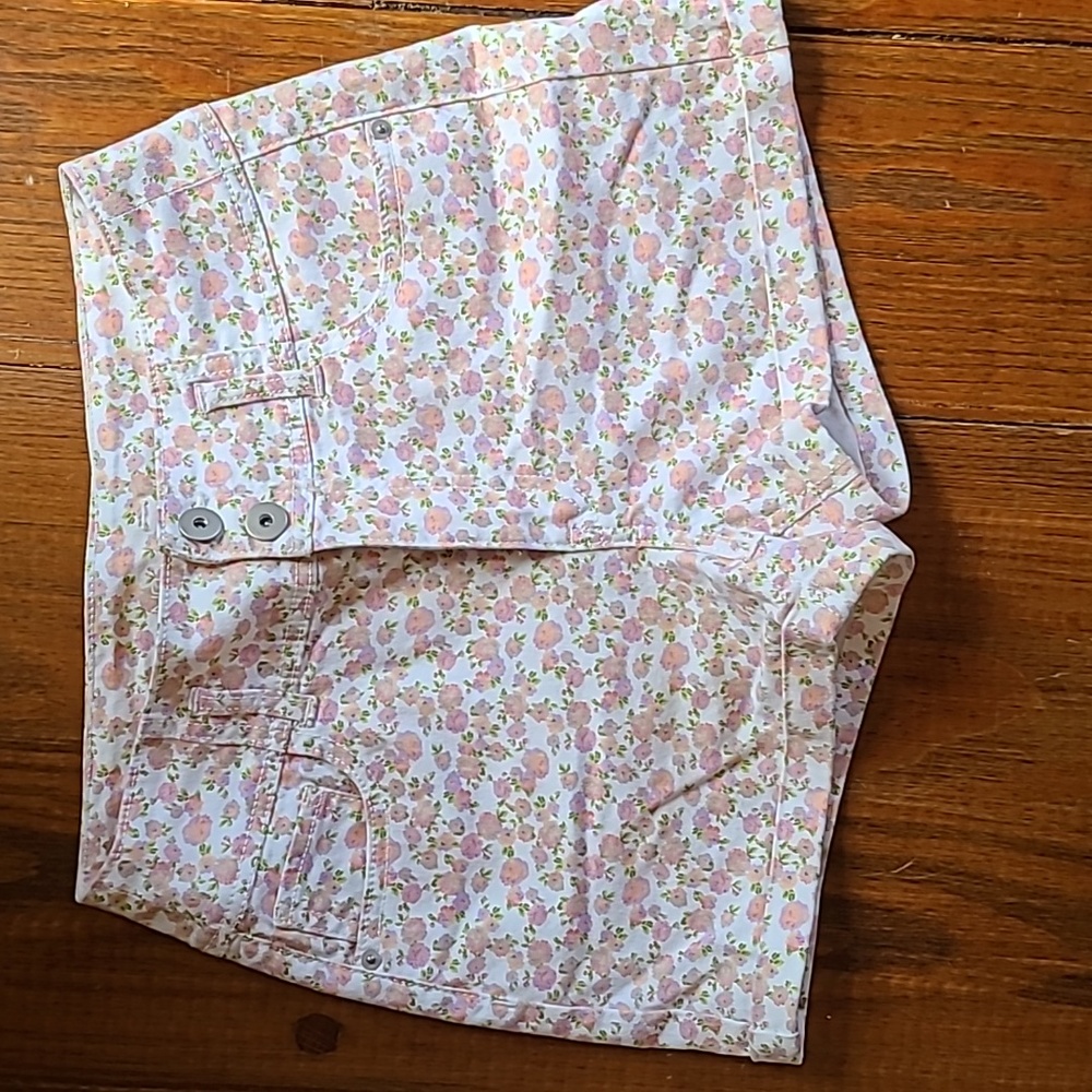 Floral jean shorts